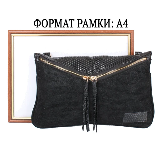 Жіноча сумка-пошет Laskara чорна (LK10202-black-snake): Стать жіночий
