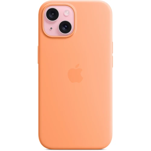 Чехол для iPhone Apple iPhone 15 Silicone Case with MagSafe - Orange Sorbet (MT0W3ZM/A): Цвет оранжевый