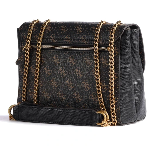 Женская сумка через плечо Guess Cordelia Logo темно-коричневая (HWQB8377210-BNL): Тип ручки На цепочке, Плечевой ремень, Без ручки