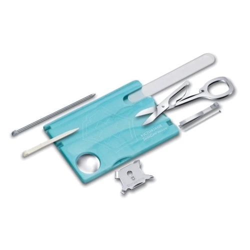 Мультитул Victorinox Swisscard Nailcare 82х54х4мм/11предметов/голубой-прозрачный (0.7240.T21)