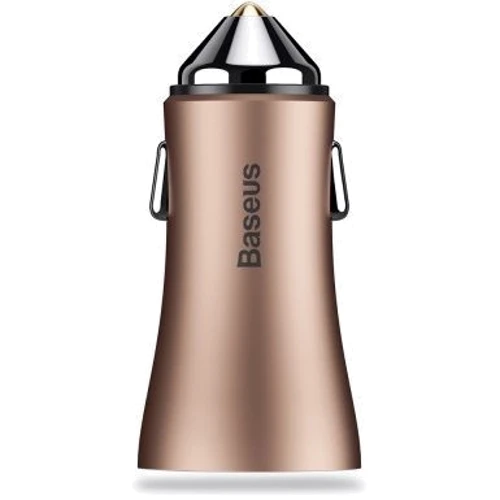 Зарядний пристрій Baseus USB Car Charger Golden 2xUSB 12W 2.4A Gold: Сила струму 2.4а і більш