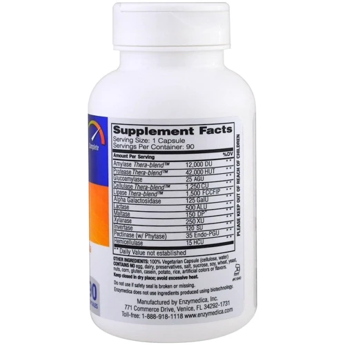 Enzymedica Digest, Complete Enzyme Formula, 90 Capsules (ENZ98111) Ферменты для Усвоения: Тип Пищеварительные ферменты