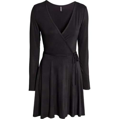 Сукня H & M 4259054 38 чорне повсякденне до середини стегна: Склад Віскоза, Еластан