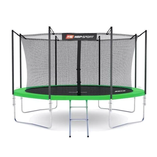 Батут Hop-Sport 12ft black/green чорно-зелений із внутрішньою сіткою 366 см фото 3