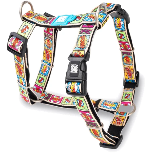 Шлейка для собак Max & Molly Urban Pets H-Harness - Comic/М 2 см 53-69 см (4894512013698)