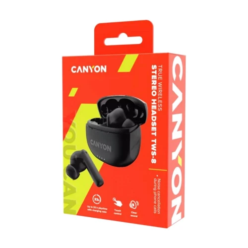 Наушники Canyon TWS-8 Black (CNS-TWS8B): Тип конструкции вакуумные