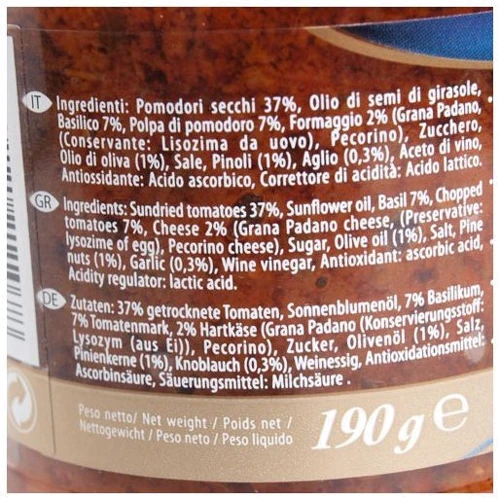 Соус Divella Pesto Alla Siciliana 190 г (DLR6233): Объем нетто 190 мл