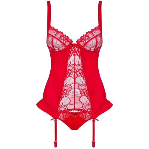 Комплект Obsessive Heartina corset, XXL