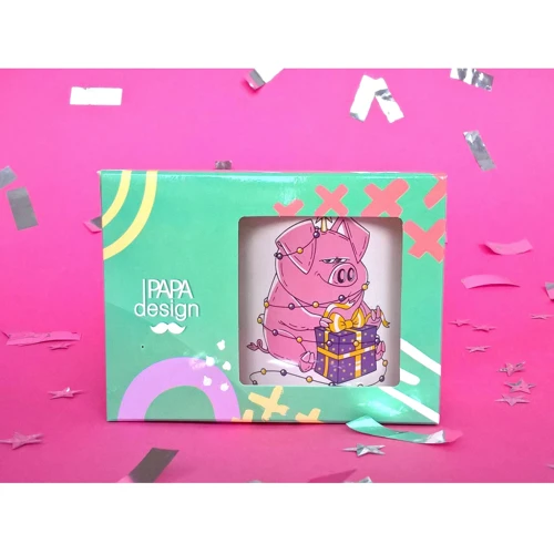 Чашка Новорічна хрюша 350 мл зелений: Виробник PAPAdesign