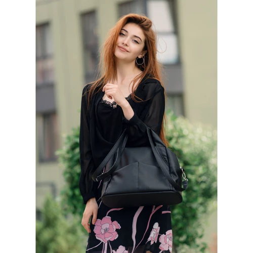 Женская спортивная сумка Sambag Vogue BZT черная (90123001): Фактура Матовая, Гладкая