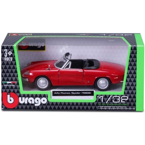 Автомодель Bburago – Alfa Romeo Spider 1966 (красная 1:32) (18-43047): Материал Металл