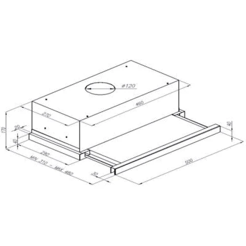 Вытяжка Perfelli TL 5103 W LED: Материал корпуса маталл