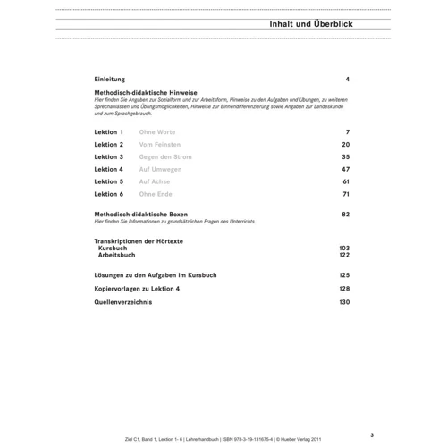 Ziel C1.1: Kursbuch und Arbeitsbuch mit Lerner-CD-ROM, Lektion 1-6: Кількість сторінок 320