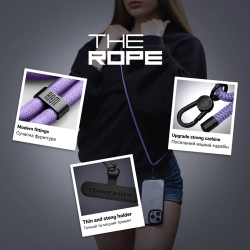 Ремешок для смартфона ArmorStandart Rope Black Lavander with Dark holder (ARM67197) фото 3