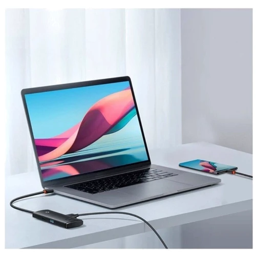 Адаптер Baseus Adapter Lite Series USB-C to 4хUSB3.0+USB-C Black (WKQX030301) фото 11