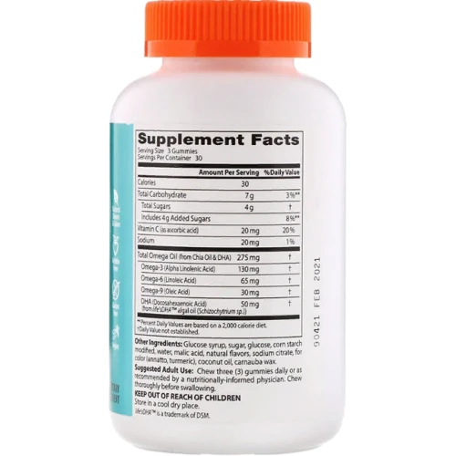 Doctor's Best, Omega+ DHA, Seriously Citrus, 90 Gummies (DRB-00506): Тип Омега 3-6-9