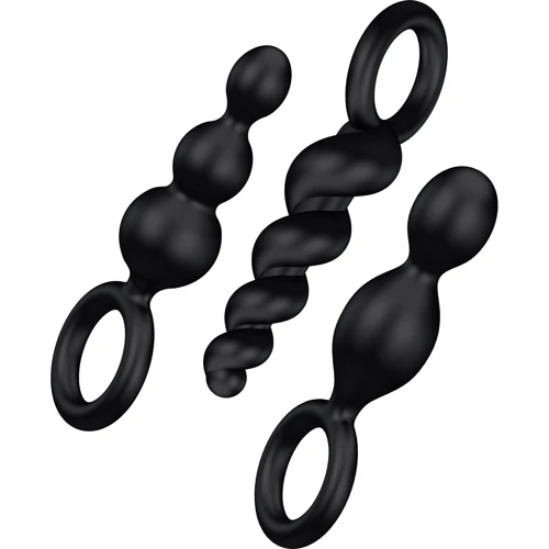 Satisfyer Plugs set of 3 набор анальных пробок, черный