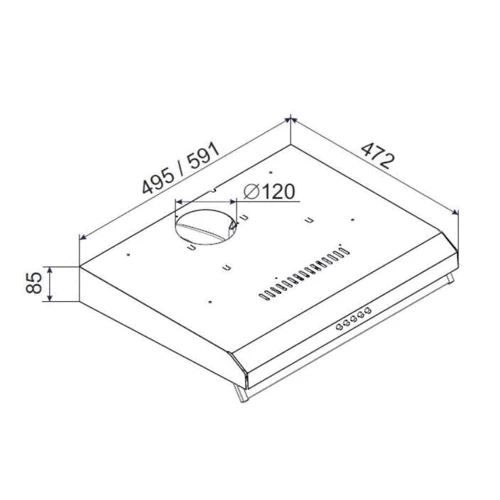 Вытяжка Amica OSC5132W: Тип воздухоочистителя Рециркуляция, Отвод