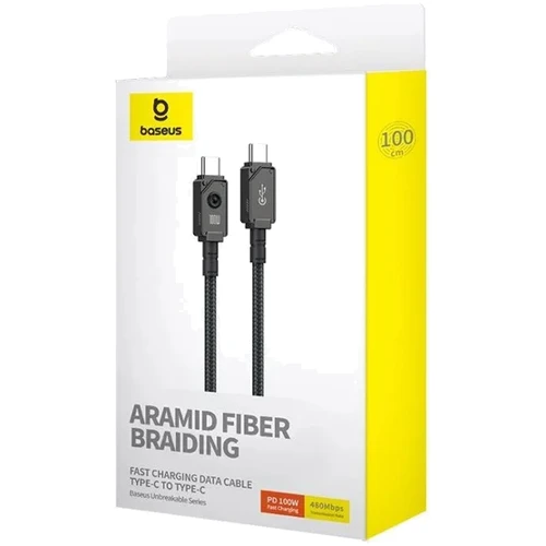 Кабель Baseus Cable USB-C to USB-C Unbreakable Series Fast Charging 100W 2m Black (P10355800111-01) фото 9