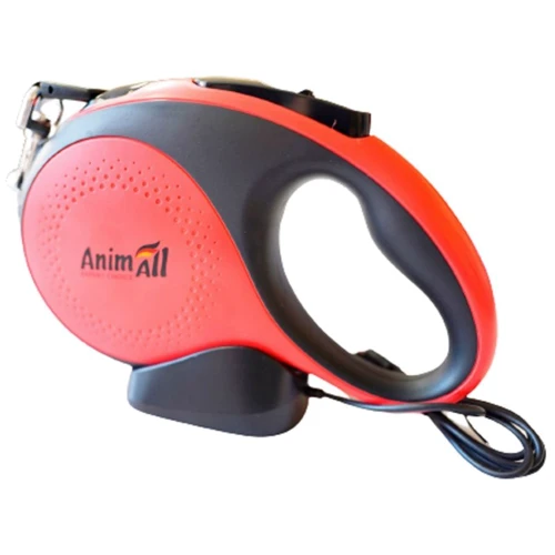 Повідець-рулетка AnimALL MS7016-5M LED до 50 кг/5 метрів L червоно-чорна