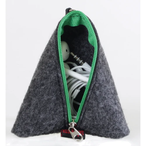 Универсальный чехол для наушников Red Point Pyramid Felt Grey/Green (МД.01.В.11.00.036.М): Материал Войлок