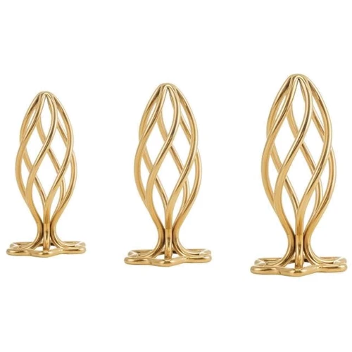 Анальная пробка LOCKINK Sevanda Hollow Spiral Golden Metal Anal Plug - S size