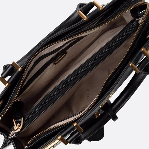Женская сумка тоут GUESS KATEY LUXURY SATCHEL черная (HWVC7870260-BLA): Фактура Матовая, Гладкая