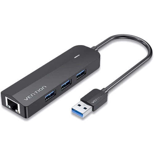 Адаптер Vention Adapter USB для 3хUSB3.0+RJ45 Black (CHNBB)