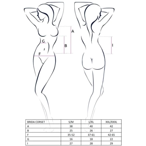 Эротический корсет Passion BRIDA CORSET black S/M