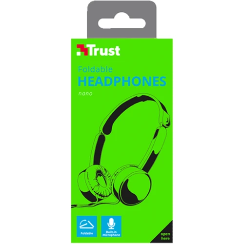 Наушники Trust Nano Foldable Headphones Green: Тип конструкции накладные