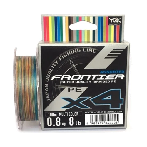Шнур YGK Frontier X4 Assorted Multi Color 100m # 0.8 / 0.148mm 8lb / 3.6kg (5545.03.26)