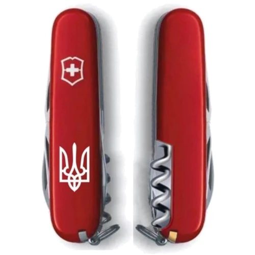 Мультитул Victorinox Climber Ukraine 91мм/14функцій/червоний /Трезубець білий (1.3703_T0010u): Тип мини-мультитул