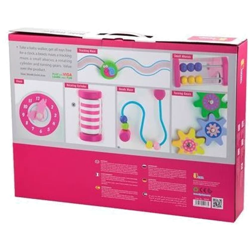 Дитячі ходунки-каталка Viga Toys з бізібордом Рожевий (50178): Вид Каталки