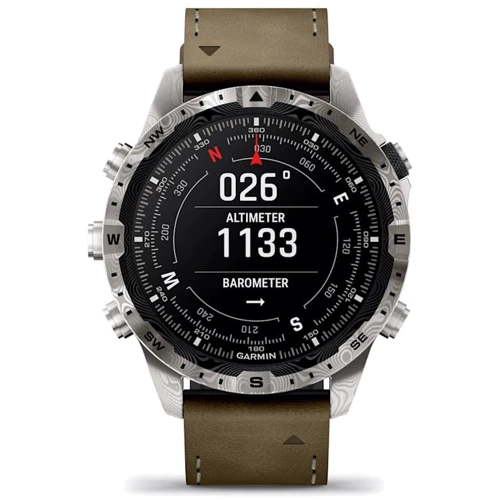 Смарт-часы Garmin MARQ Adventurer (Gen 2) Damascus Steel Edition Modern Tool Watch (010-03393-31): Дисплей 1.2" AMOLED (390 x 390)