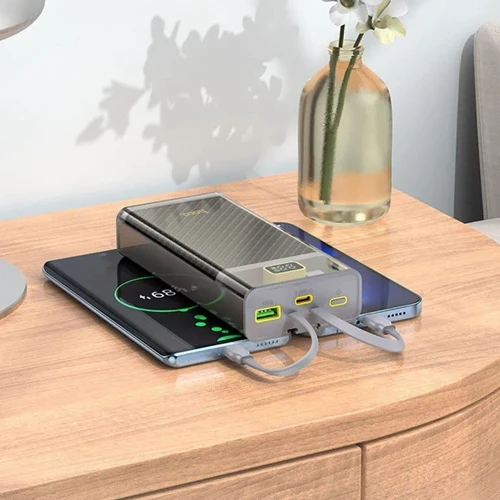 Внешний аккумулятор Hoco Power Bank 20000mAh J104A Discovery Edition with Cable 22.5W Gray: Особенности быстрая зарядка, С дисплеем, Компактный размер