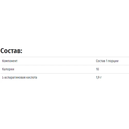 Source Naturals L-Aspartic Acid, Free-Form Powder, 3.53 oz (100 g) (SNS-00167): Форма выпуска Порошок