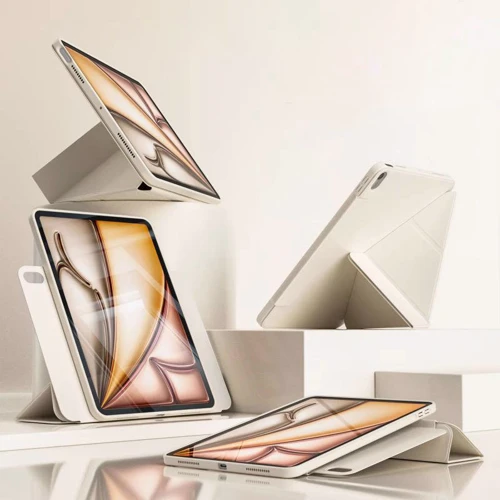Аксесуар для iPad BeCover Ultra Slim Origami Flex with Pencil mount Beige for iPad Air 11 (2024 / 2025) (712976): Матеріал искусственная кожа