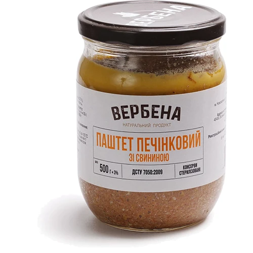Паштет Вербена печеночный со свининой 500 г (4820209620023)