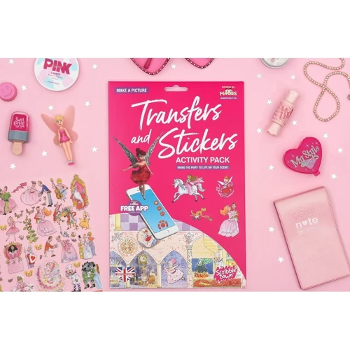 Набір перекладних наклейок Scribble Down з онлайн додатком Казка про принцесу, А4