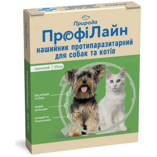 Нашийник антиблошиний Природа ProVET Профілайн зелений 35 см (PR241017)