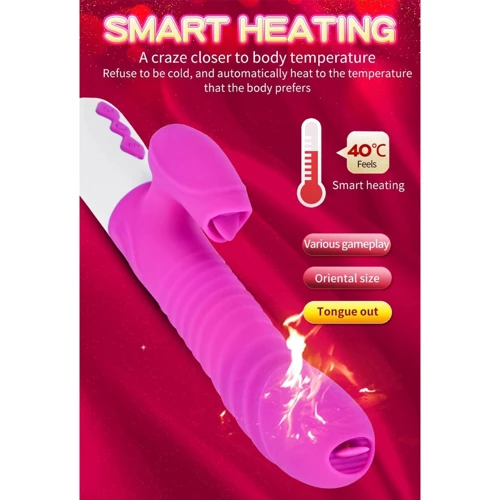 Вибратор BOSS FoxShow Silicone Heating and Thrusting Vibrator Purple