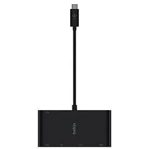 Адаптер Belkin Adapter USB-C to HDMI+VGA+USB+RJ45 Black (AVC004BTBK): Дополнительные разъемы HDMI, USB OTG, Ethernet, VGA
