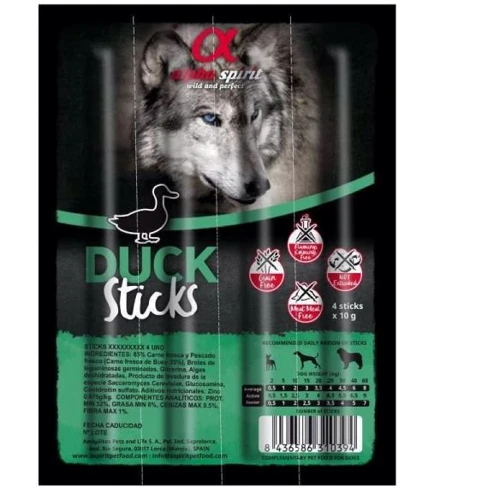 Лакомство для собак Alpha Spirit Sticks Duck палочки с уткой 4 шт. 40 г (as5108405)