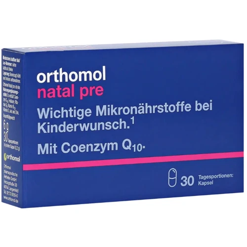 Orthomol Natal Pre Витаминный комплекс для подготовки к зачатию ребенка, во время беременности и кормления 30 капсул