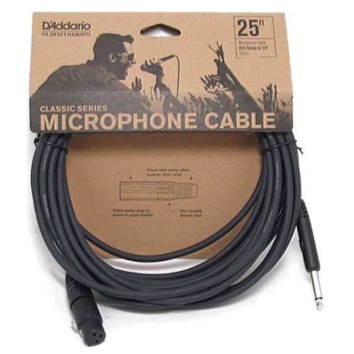 Микрофонный кабель D'addario PW-CGMIC-25 Classic Series Microphone Cable (7.5m): Тип Микрофонный
