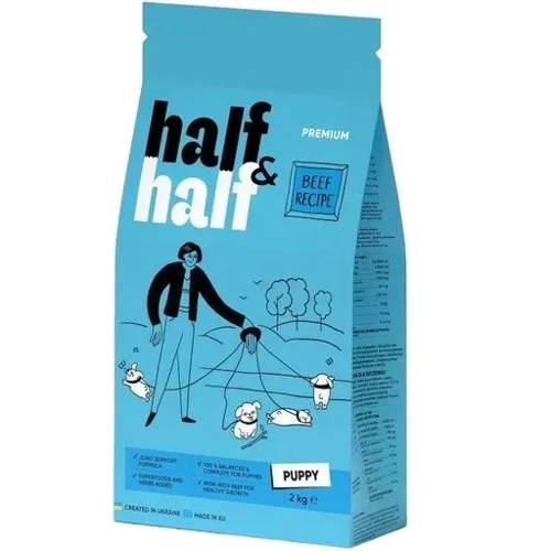 Сухой корм Half & Half для щенков всех пород с говядиной 2 кг (4820261920703)
