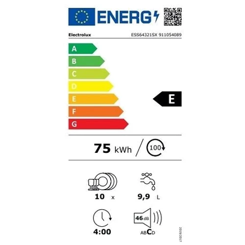Посудомийка Electrolux ESS64321SX: Кількість програм 8