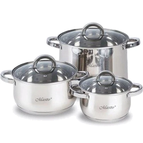 Набор кастрюль Maestro MR-2120-6L (6пр серебро)