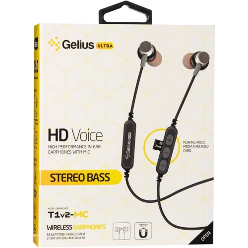 Наушники Gelius Ultra T1v2-MC Red with SD: Тип конструкции вакуумные