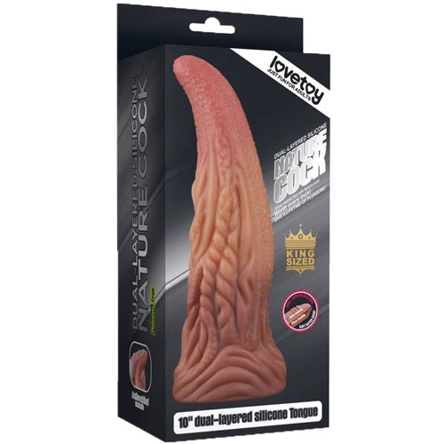Фаллоимитатор Dual-Layered Silicone Tongue 10" Brown